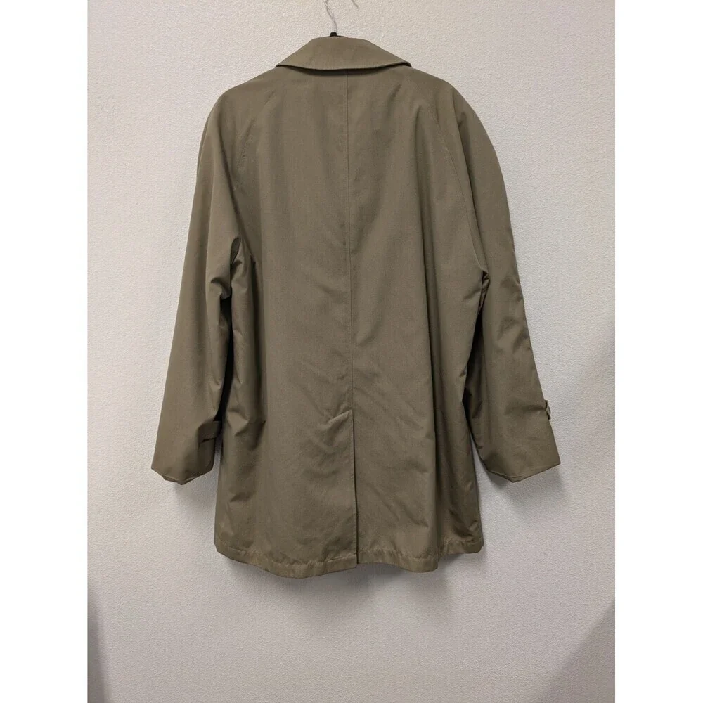 Vintage London Fog Towne Mens Tan Trench Coat Teddy Brown Faux Fur Lining sz 42R